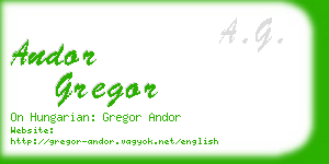 andor gregor business card